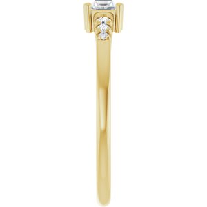 18K Yellow Gold 4x3 mm Straight Baguette Ring Mounting – image 7