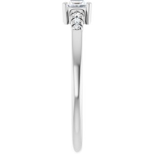 14K X1 White Gold 4x3 mm Straight Baguette Ring Mounting – image 7