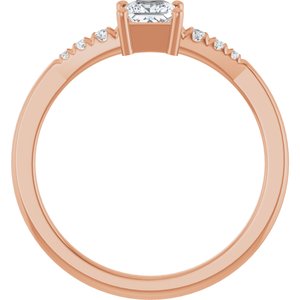 10K Rose Gold 3.75x3.75 mm Square Ring Mounting – image 3