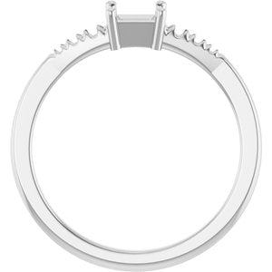 18K White Gold 3.75x3.75 mm Square Ring Mounting – image 4