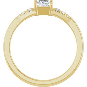 10K Yellow Gold 3.75x3.75 mm Square Ring Mounting – image 3