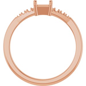 14K Rose Gold 3.75x3.75 mm Square Ring Mounting – image 4