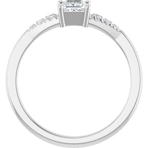 Continuum Sterling Silver 3.75x3.75 mm Square Ring Mounting – image 3
