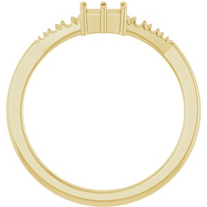 10K Yellow Gold 4x3 mm Straight Baguette Ring Mounting – image 4