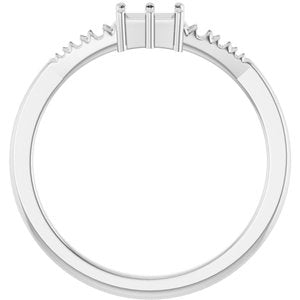 18K White Gold 4x3 mm Straight Baguette Ring Mounting – image 4