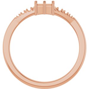 14K Rose Gold 4x3 mm Straight Baguette Ring Mounting – image 4