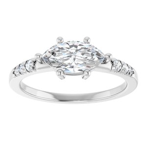 Continuum Sterling Silver 9.5x5 mm Marquise Ring Mounting – image 5