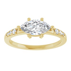 10K Yellow Gold 9.5x5 mm Marquise Ring Mounting – image 5