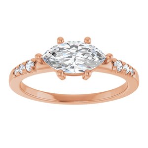 18K Rose Gold 9.5x5 mm Marquise Ring Mounting – image 5