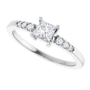 10K White Gold 3.75x3.75 mm Square Ring Mounting – image 8