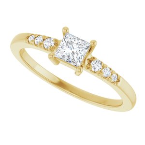 18K Yellow Gold 3.75x3.75 mm Square Ring Mounting – image 8