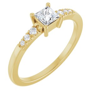 10K Yellow Gold 3.75x3.75 mm Square Ring Mounting