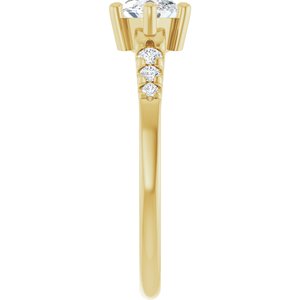 14K Yellow Gold 9.5x5 mm Marquise Ring Mounting – image 7