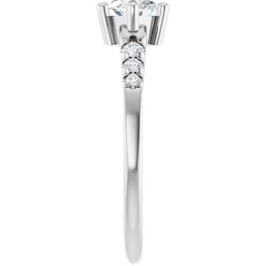18K White Gold 9.5x5 mm Marquise Ring Mounting – image 7