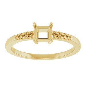 10K Yellow Gold 3.75x3.75 mm Square Ring Mounting – image 6