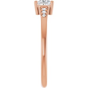 18K Rose Gold 3.75x3.75 mm Square Ring Mounting – image 7
