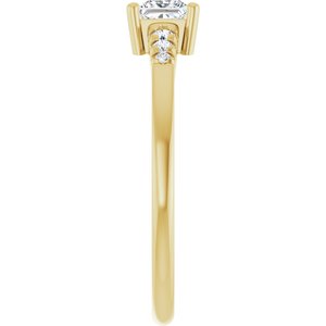 10K Yellow Gold 3.75x3.75 mm Square Ring Mounting – image 7