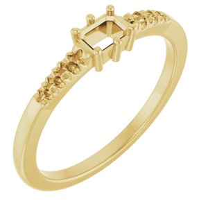 10K Yellow Gold 4x3 mm Emerald Ring Mounting – image 2