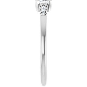 18K White Gold 4x3 mm Emerald Ring Mounting – image 7
