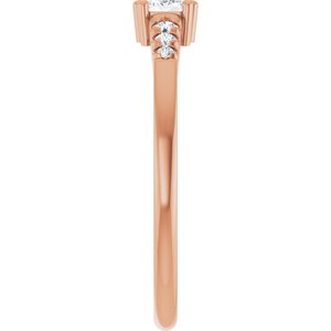 14K Rose Gold 4x3 mm Emerald Ring Mounting – image 7