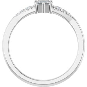 10K White Gold 4x3 mm Emerald Ring Mounting – image 3