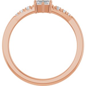14K Rose Gold 4x3 mm Emerald Ring Mounting – image 3