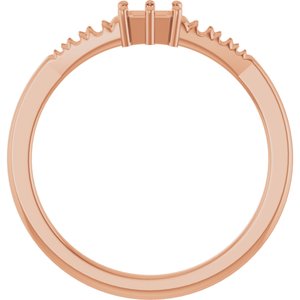14K Rose Gold 4x3 mm Emerald Ring Mounting – image 4