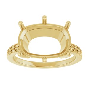 10K Yellow Gold 14x10 mm Elongated Cushion Ring Mounting – image 6
