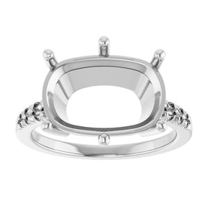 Platinum 14x10 mm Elongated Cushion Ring Mounting – image 6