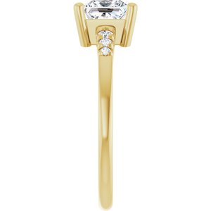 14K Yellow Gold 5.5x5.5 mm Square Ring Mounting – image 7