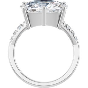 14K X1 White Gold 14x10 mm Elongated Cushion Ring Mounting – image 3