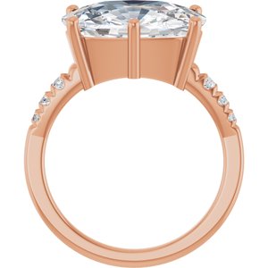 18K Rose Gold 14x10 mm Elongated Cushion Ring Mounting – image 3