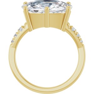 18K Yellow Gold 14x10 mm Elongated Cushion Ring Mounting – image 3