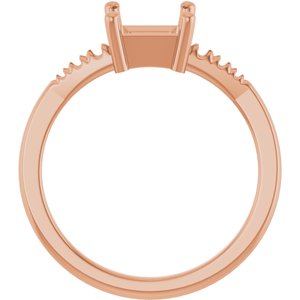 10K Rose Gold 5.5x5.5 mm Square Ring Mounting – image 4