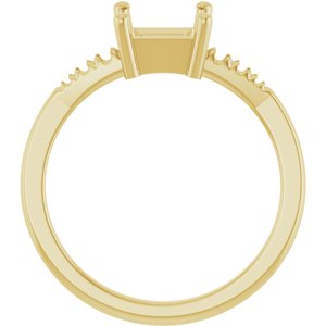 10K Yellow Gold 5.5x5.5 mm Square Ring Mounting – image 4