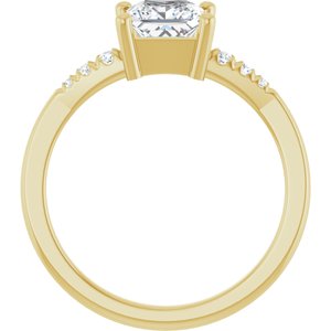 14K Yellow Gold 5.5x5.5 mm Square Ring Mounting – image 3