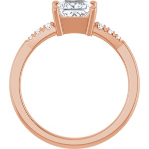 10K Rose Gold 5.5x5.5 mm Square Ring Mounting – image 3