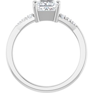 Continuum Sterling Silver 5.5x5.5 mm Square Ring Mounting – image 3
