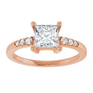 10K Rose Gold 5.5x5.5 mm Square Ring Mounting – image 5
