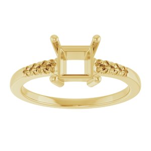 10K Yellow Gold 5.5x5.5 mm Square Ring Mounting – image 6