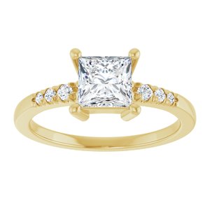 10K Yellow Gold 5.5x5.5 mm Square Ring Mounting – image 5