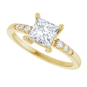 10K Yellow Gold 5.5x5.5 mm Square Ring Mounting – image 8
