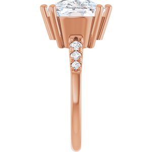 18K Rose Gold 14x10 mm Elongated Cushion Ring Mounting – image 7