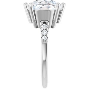 Platinum 14x10 mm Elongated Cushion Ring Mounting – image 7