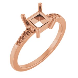 10K Rose Gold 5.5x5.5 mm Square Ring Mounting – image 2