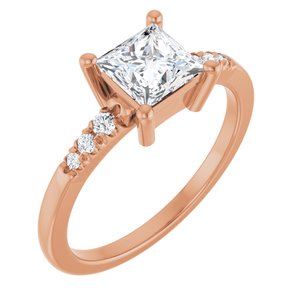 14K Rose Gold 5.5x5.5 mm Square Ring Mounting