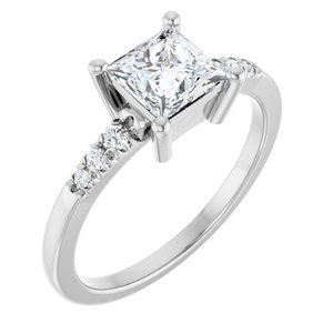 Continuum Sterling Silver 5.5x5.5 mm Square Ring Mounting