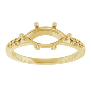 10K Yellow Gold 10.5x5.5 mm Marquise Ring Mounting – image 6