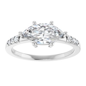 Sterling Silver 10.5x5.5 mm Marquise Ring Mounting – image 5
