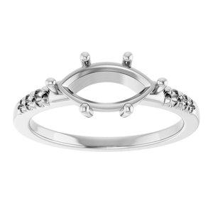 14K X1 White Gold 10.5x5.5 mm Marquise Ring Mounting – image 6